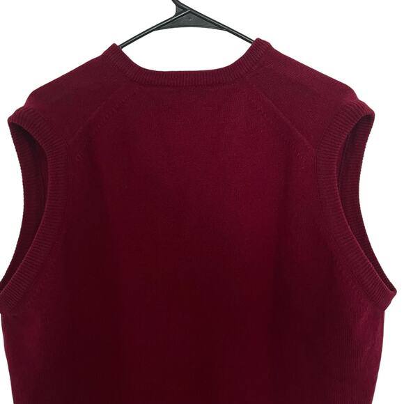 Vintage LL Bean Mens Wool Sweater Vest V-Neck Classic Red Made In USA Size XL - Picture 5 of 8